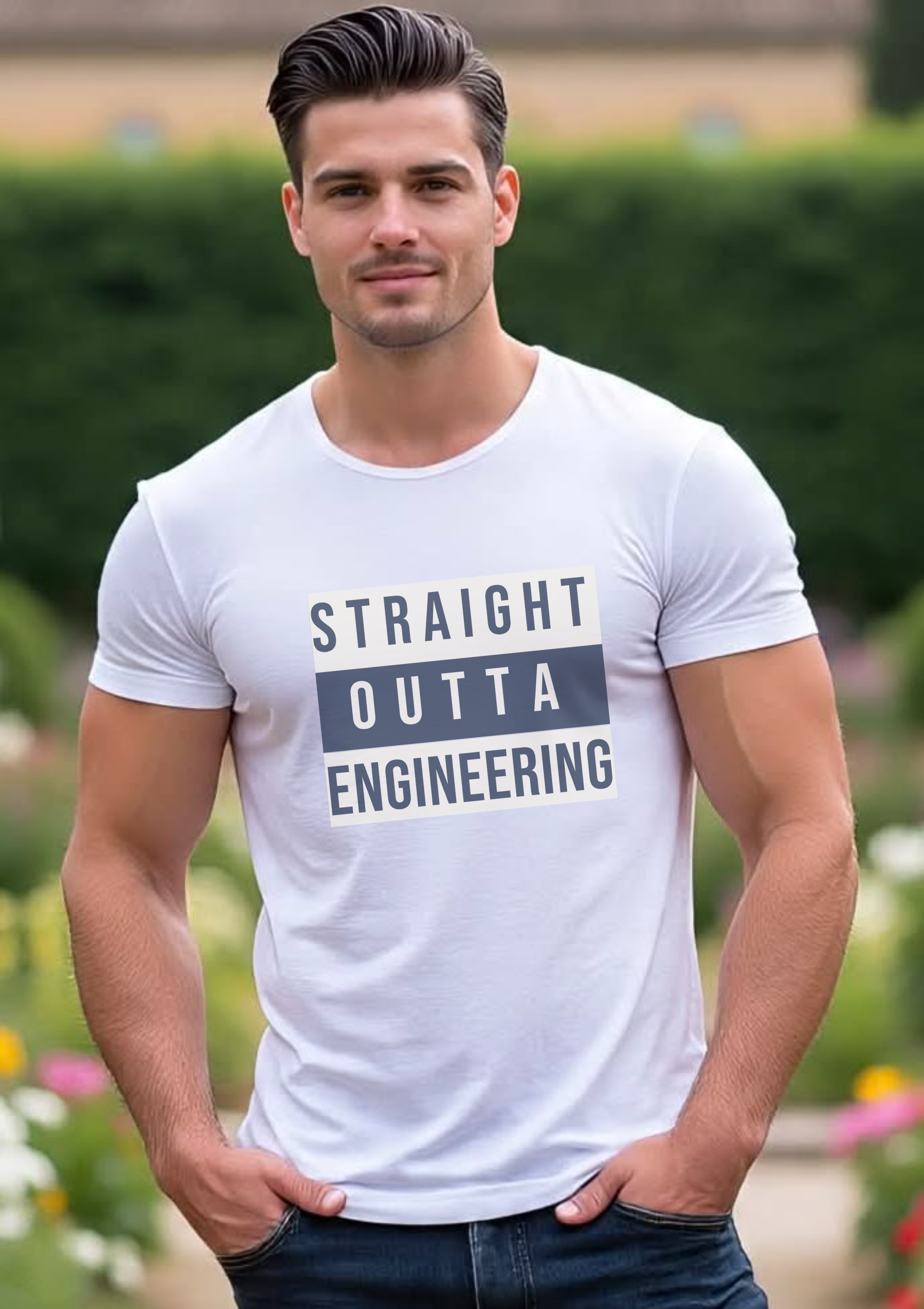 “Straight Outta Engineering” Minimal Statement T-Shirt
