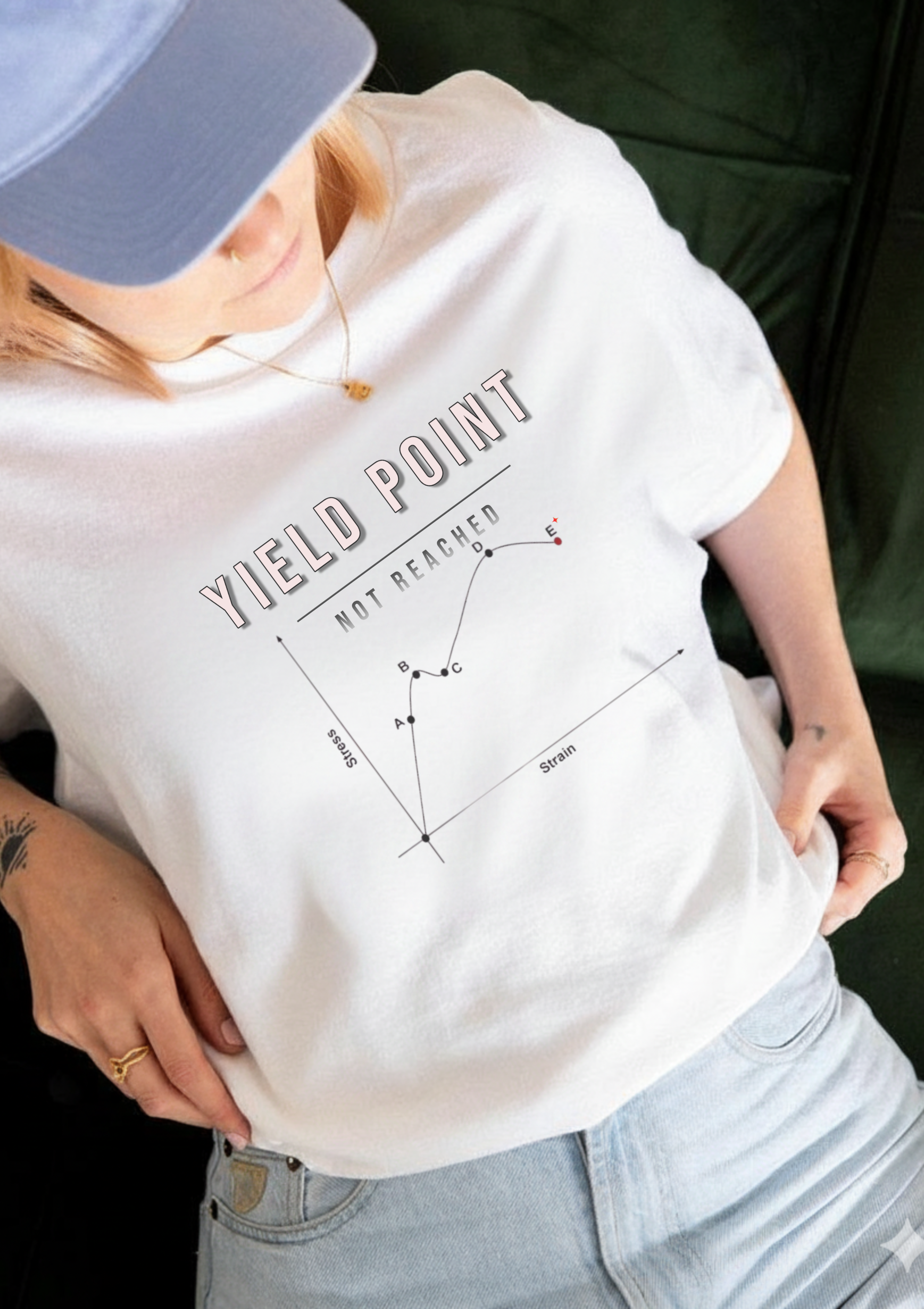 Yield Point Not Reached – Engineer Humor Stress-Strain Tee