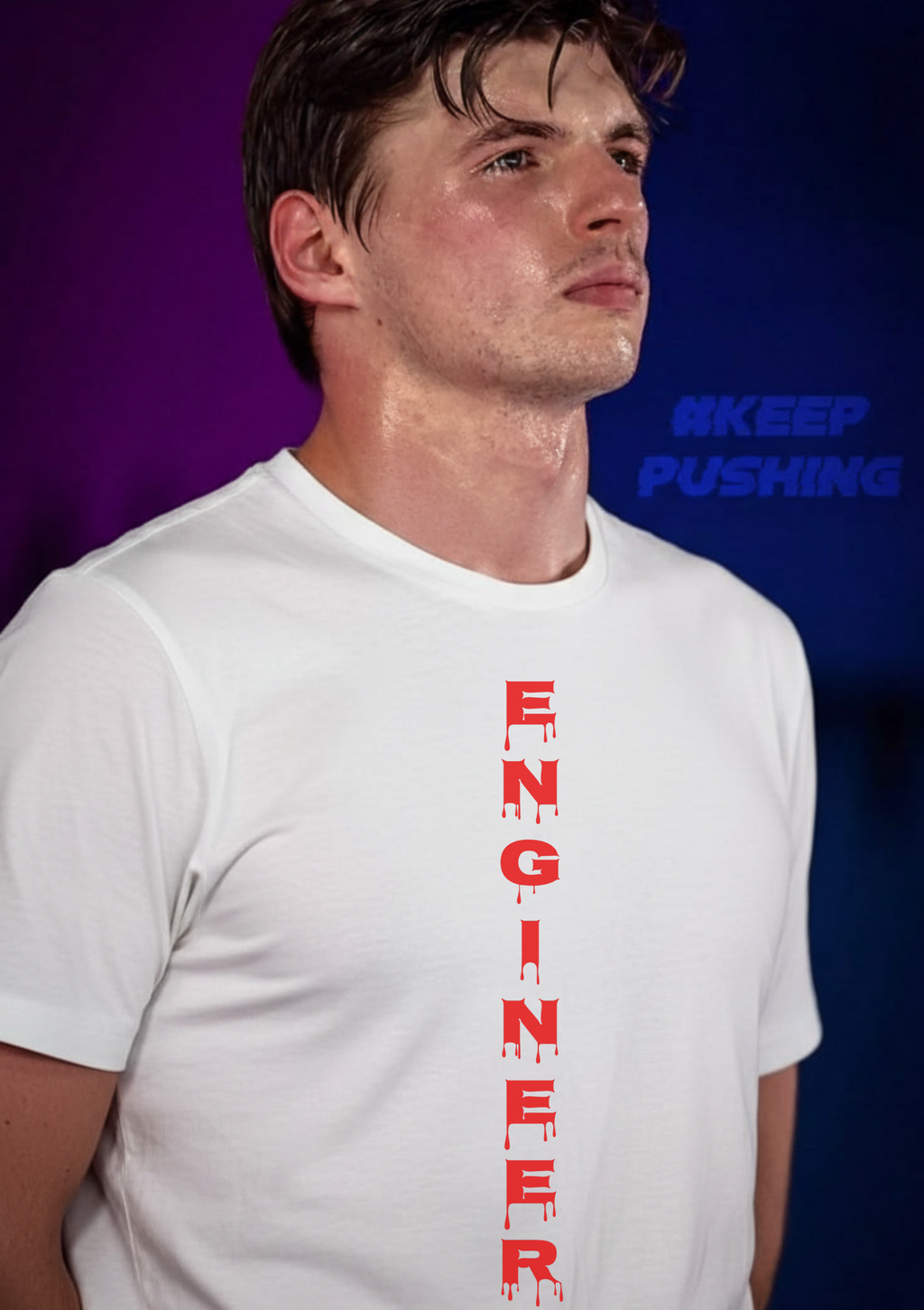 “ENGINEER” Drip Typography Graphic T-Shirt