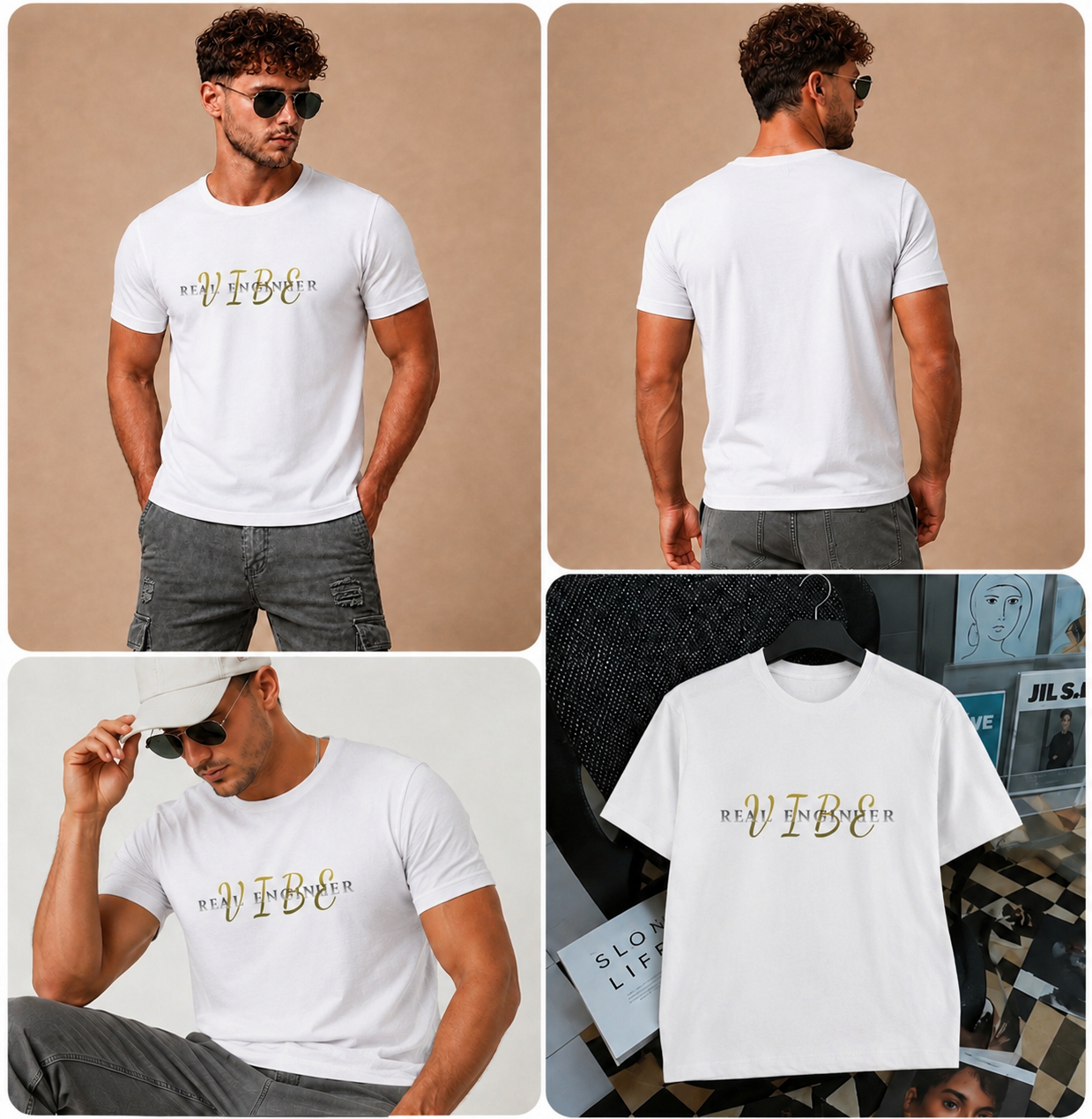 VIBE Real Engineer Premium Graphic T-Shirt