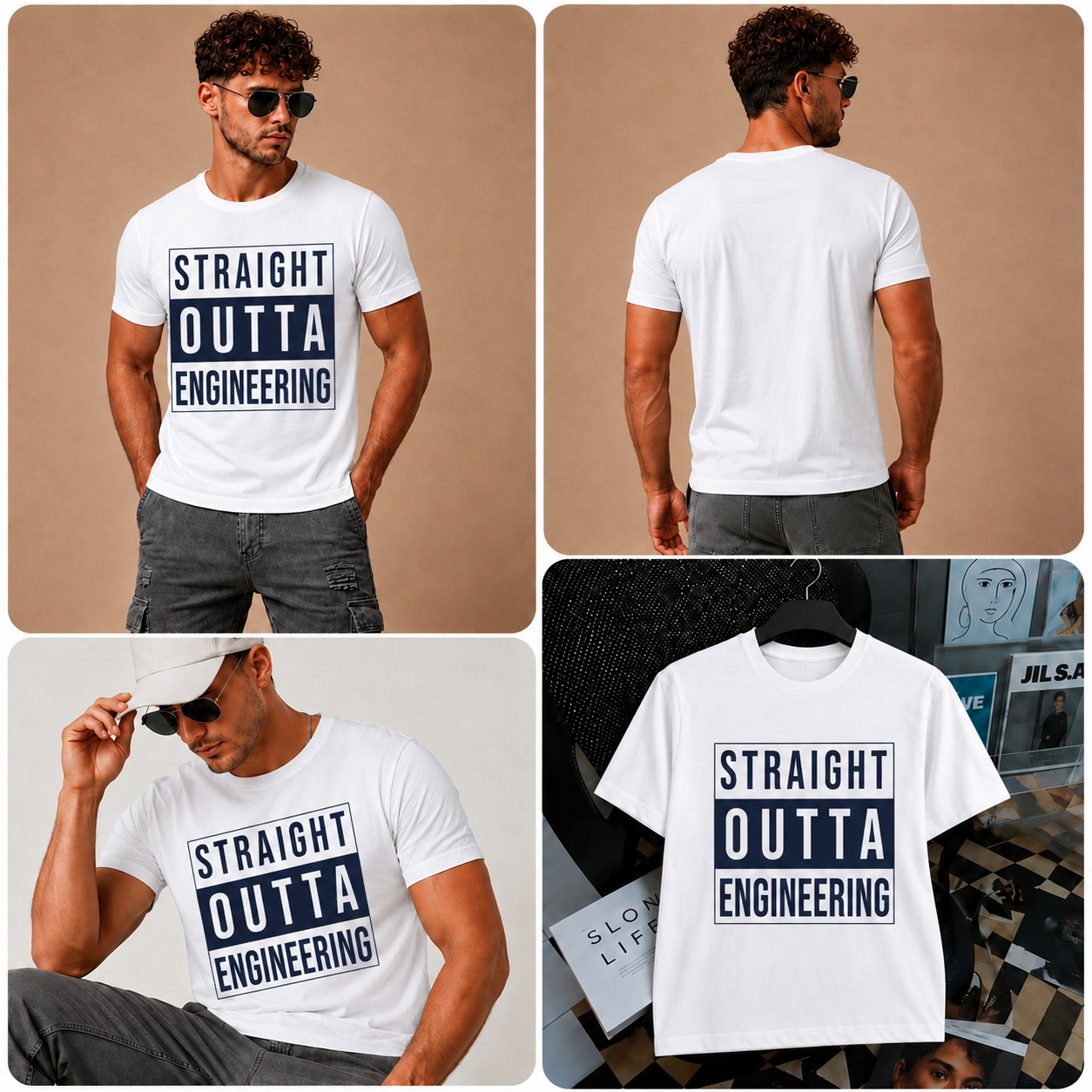 “Straight Outta Engineering” Minimal Statement T-Shirt