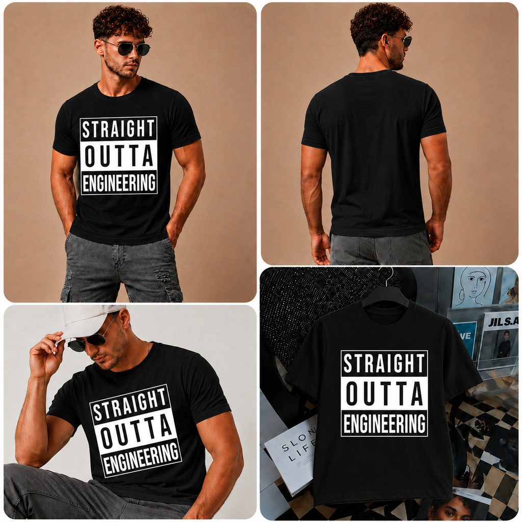 “Straight Outta Engineering” Minimal Statement T-Shirt